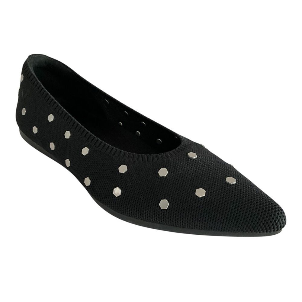 Vivaia Elegant Point-toe Ballet Flats Aria 5° Black Studs 38